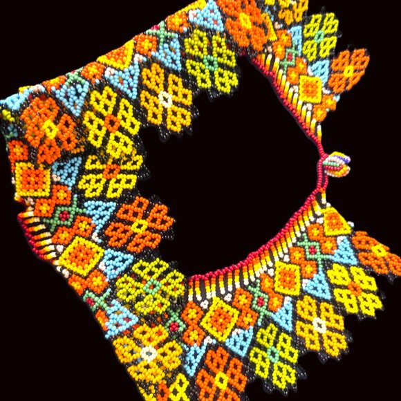 Handmade Colorful Beaded Embara Necklace Drape Collar NWOT - Picture 5 of 12